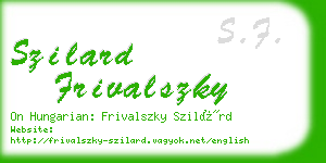 szilard frivalszky business card